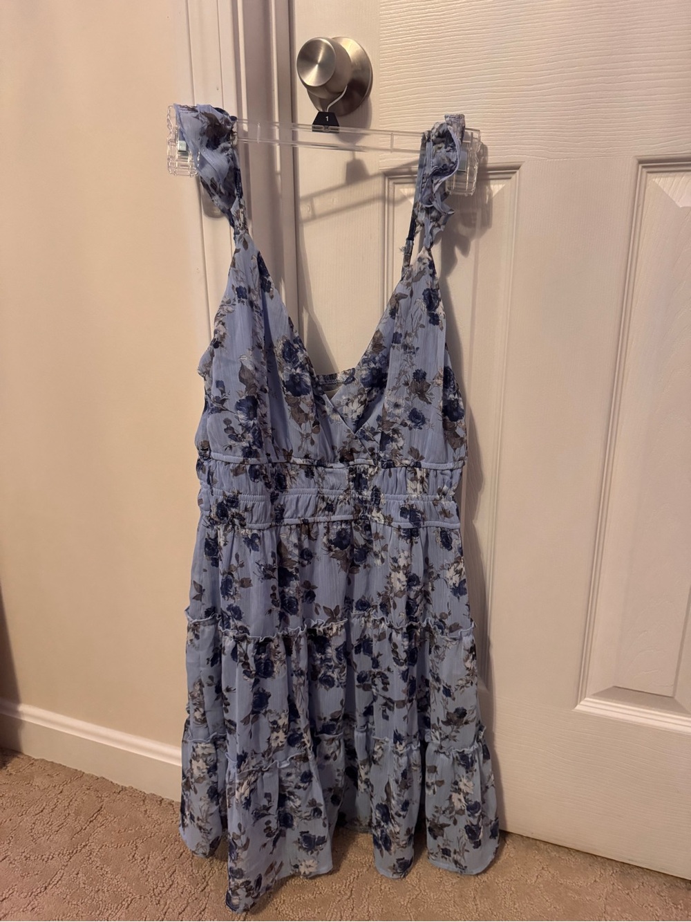 Altard state Blue Floral Tiered V‑Neck Sundress